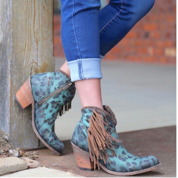 LIBERTY Black Shoes - Liberty Black Chita Turquesa Booties